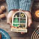 2 x Hanukkah Gifts 2025, Jewish Gifts for Women, Men, Double Layers Hanukkah Wooden Ornament for Jewish Christmas Decorations, Unique Chanukah Gift for Friends, Neighbors, Mom, Dad