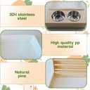 Rabbit Hay Feeder with Litter Box, 3 in 1 Wooden Bunny Feeder, Small Animal Hay Holder Rack for Rabbit, Guinea Pig, Hamster, Ferrets