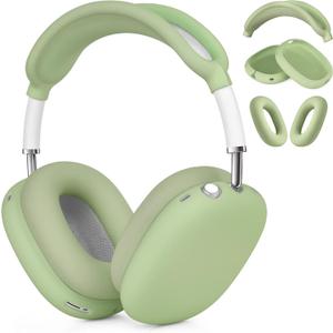 Case for Airpods Max Headphones, Ear Pad Case Cover/Ear Cups Cover/Headband Cover for AirPods Max (USB-C/Lightning)(2024/2020),Silicone for Airpod Max, Accessories Cases(Cactus Green)