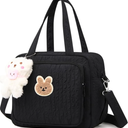 Lushandy Baby Diaper Bag Tote, Mom Bag Crossbody Diaper Bags Baby Travel Bags for Girl Pañaleras Para Bebe (Black, Small)