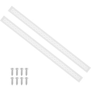 PATIKIL 31 x 2 Inch Door Air Vent Cover, 2 Pcs Heavy Duty Aluminum Grille Ventilation Cover Louvered with Mounting Screws for Cabinet Wardrobe Door, White