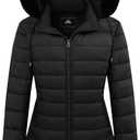GOLDLADIES Women's Waterproof Long Down Jacket,Warm Winter Hooded Puffer Coat Thickened for Hiking Outdoor (XX-Large, Black)