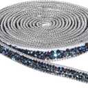 3 Yards Black Rhinestone Stickers, Adhesive Black Rhinestone Strips, Crystal Ribbons for Wedding, Birthday, DIY Crafts, Valentine Decorations (0.4 inch Wide)