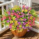 INQCMY Artificial Flowers for Outdoor Faux Plants Fake Flowers Spring Decor