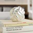 Small Silver Knot Decor, Chain Link Decor, Coffee Table Decor, Book Shelf Decor, Entry Table Decor, Aesthetic Minimalist Decorative Objects for Modern Home Living Room, Desk Decor for Office (Silver)