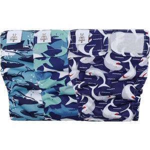 CuteBone Washable Dog Diapers Female No Tail Hole 3 Pack Reusable Doggie Period Training Pants for Docked-Tail Frenchie French Bulldog Boston Terrier Without Tail WWD23XL