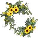 H&W 2pcs Artificial Wedding Arch Flowers for Wedding Sign, Floral Swag Dusty Decor for Reception Ceremony Backdrop Sweetheart Table Sunflower