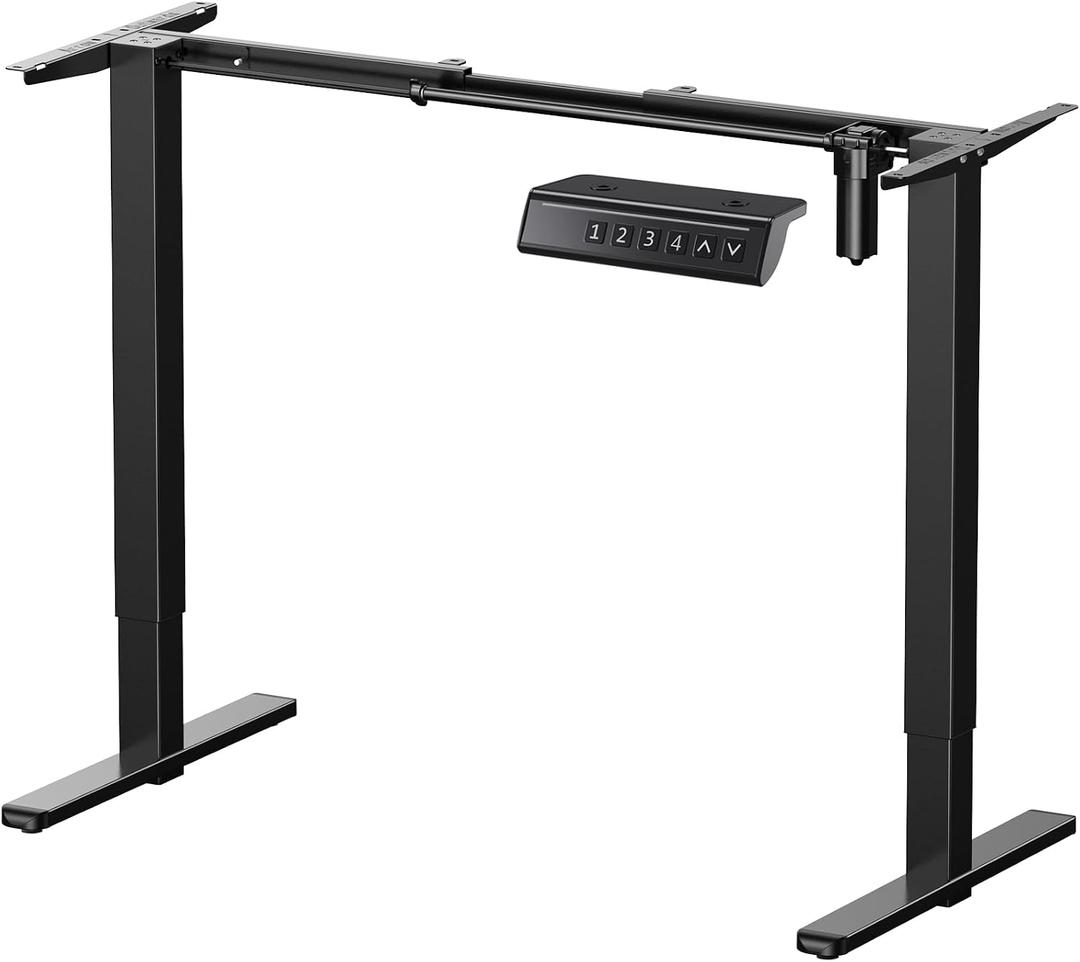ErGear Electric Standing Desk Legs, 4 Memory Height Settings Height Adjustable Desk Frame, Sit Stand Table Legs Up to 47.2", Ergonomic Stand up Converter Base Workstation, Black Frame Only,Black