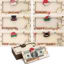 12 Pcs Christmas Money Holder for Cash Gift Wooden Christmas Money Box DIY Cash Envelope Wallet Xmas Greeting Card Holder Bulk for Xmas Decor Holiday Party Favors, 6 Styles(Novel)