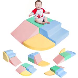DTRK Climbing Toys for Toddlers 1-3, Soft Indoor Play Gym for Kids, Toddler Playtime Corner Climber Indoor Foam Play Gym for Climbing Crawling and Sliding (Multicolor, 4-Piece)