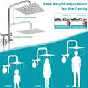 GwernKB Dual Shower Head with Filter Combo,Stainless Steel 10in Rainfall Showerhead with 10in Height Adjustable Slide Bar&3-Way Diverter,Handheld Shower Head with On Off Switch&Adhesive Shower Holder