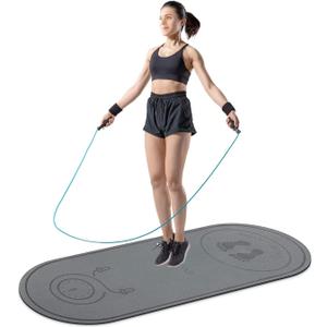 Jump Rope Mat 71"/63"x24" Larger Non-Slip Indoor Outdoor Exercise Fitness Mat, High-Density Workout Shock Absorption for Home Gym Flooring Concrete Jumping Rope