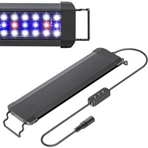Pawfly 11 W Terrarium Light for 12" to 18" Terrarium Extendable Reptile Tank Light with Full Spectrum Brilliant White Blue Red Lights with Day & Night Modes and Adjustable Brightness