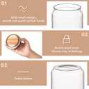 Irenare 24 Pack 17 oz Glass Containers with Lids, Food Storage Jars, Wood, 4.13 inches x 3.54 inches