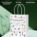 RACETOP Colour Kraft Paper Gift Bags with Handles,Bulk Gift Bags, Shopping Bags, Party Bags,Business Bags, Retail Bags, Merchandise Bags (5.9 * 3.2 * 8.3Inches), Medium