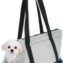 Dog Purse Carrier with Crossbody Strap & Fleece Lining, Breathable Little Dog Sling Carrier, (19.7" x 7.9" x 10.6", Dark Blue), Intended for Hiking/Camping/Traveling