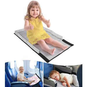 Toddler Airplane Bed - Ultimate Airplane Travel Essential | Portable Airplane Seat Extender for Kids | Perfect Airplane Bed for Toddlers and Kids - Grey