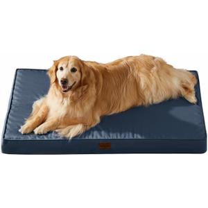 BFPETHOME Outdoor Dog Bed for Large Dogs, Waterproof, Orthopedic with Removable Washable Cover, Egg Crate Foam - 30 x 20in, Navy