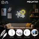 Daisy Flower Neon Sign,Led Signs for Wall,13.39x13.23 inches,USB or 3-AA Battery Operated Vintage Decor LED Neon Wall Signs