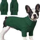 Dog Sweaters for Small Medium Large Dog, Classic Turtleneck Pet Clothes Warm Thermal Doggy Winter Coat, Thick Double Knitting Collar Pullover Cold Weather Puppy Jacket for Indoor & Outdoor Wear, Dark Green, Large