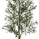 6ft Faux Olive Tree, Artificial Olive Tree Indoor, High Imitation Silk Plant Artificial Plants with Natural Wood Trunk and Lifelike Fruits for Home Office Decor