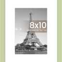 upsimples 8x10 Picture Frame, Display Pictures 5x7 with Mat or 8 x 10 Without, Wall Hanging Photo Frames, Green, 1 Pack