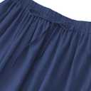 SANGTREE Women's Lace Cotton Linen Midi Skirt High Waisted A Line Flowy Swing Boho Long Skirts (Blue, XL)