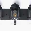 Bathroom Vanity Light Fixtures,Rustic Matte Black Vanity Lights 3 Bulb,Industrial Bathroom Light 3 Pack(Bulbs not Included)