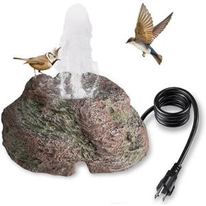 TIANCENTRAL H Bird Bath Fountain Rock Bird Bath Fountain Birdbath Outdoor Water Fountain with 7.5W Water Pump Birdbaths for Bird Fountain,Bird Bath Bubbler Small Waterfall for Birdbath