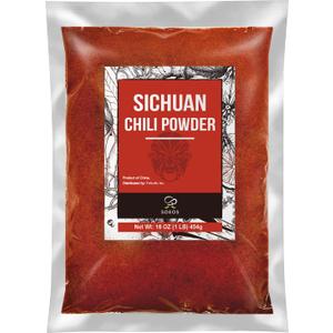 Soeos Sichuan Chili Powder,16oz (454g), Medium Hot, Dried and Crushed Red Chili Pepper Flakes, Premium Chili Powder for Pizza, Chowder, Seafood, and Pasta