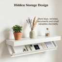 Floating Hidden Shelves for Wall with Concealed Storage Drawer, Hidden Shelf Night Stand with Secret Compartment, for Home Office Living Room, White, 20.87 x 6.89 x 2.17 inches