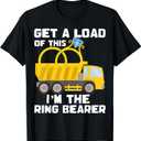 Ring Bearer Shirt Funny Wedding Truck Boys Gift Idea Tee T-Shirt (Black)