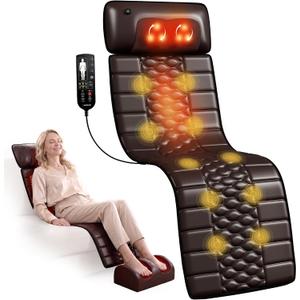 Full Body Massage Mat with Heat, Shiatsu Neck Massage Pillow, 10 Vibrating, 3 piece Set