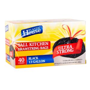 Black Trash Bags, 13 Gallon - Case Pack of 320 - For Home, Kitchen, Office & Everyday Use