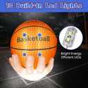 Popblow 6Ft Tall Large Inflatable Basketball Theme Party Decorations, Blow Up Basketball Sports Activities Supplies with Built-in 10 LED Light, Basket Ball Inflatable for Outdoor Yard