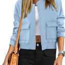ANRABESS Women Cropped Bomber Jacket 2025 Fashion Casual Trendy Varsity Y2k Jackets Fall Outfits (Medium, Light Blue)