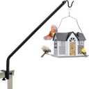 Kingsyard 2 Pack Heavy Duty Deck Hook, 27"39" Adjustable Metal Deck Railing Hooks for Hanging Bird Feeders, Planters, Suet Baskets, Lanterns, Wind Chimes, Clamp Mounted