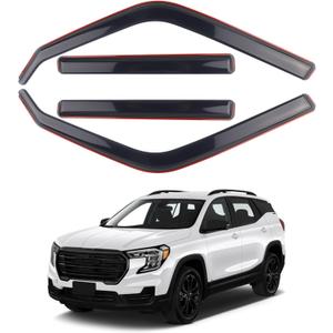 4 Pieces in-Channel Extra Durable Rain Guards Fit for 2025-2026 GMC Terrain,Window Deflectors,Window Visors (Smoke Black)