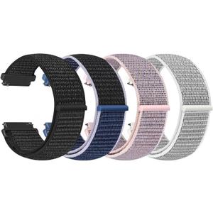 4 Pack Nylon Watch Bands Compatible with Garmin Venu 4 45mm/Venu 3 45mm/2/Vivoactive 4, Garmin Forerunner 255/255 Music/265/955, 22mm Sport Repalcement Strap for Amazfit GTR 4/3/2/Bip 6/Bip 5
