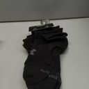 Under Armour Unisex Essential Low Socks 6 Pack (Large, (001) Black / Black / Castlerock)