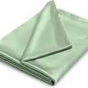 NSGZ 60" x 80" Satin Duvet Cover for Weighted Blanket, Luxury Silky Removable Satin Weighted Blanket Cover with 8 Ties Secure Fastening, Sage Green