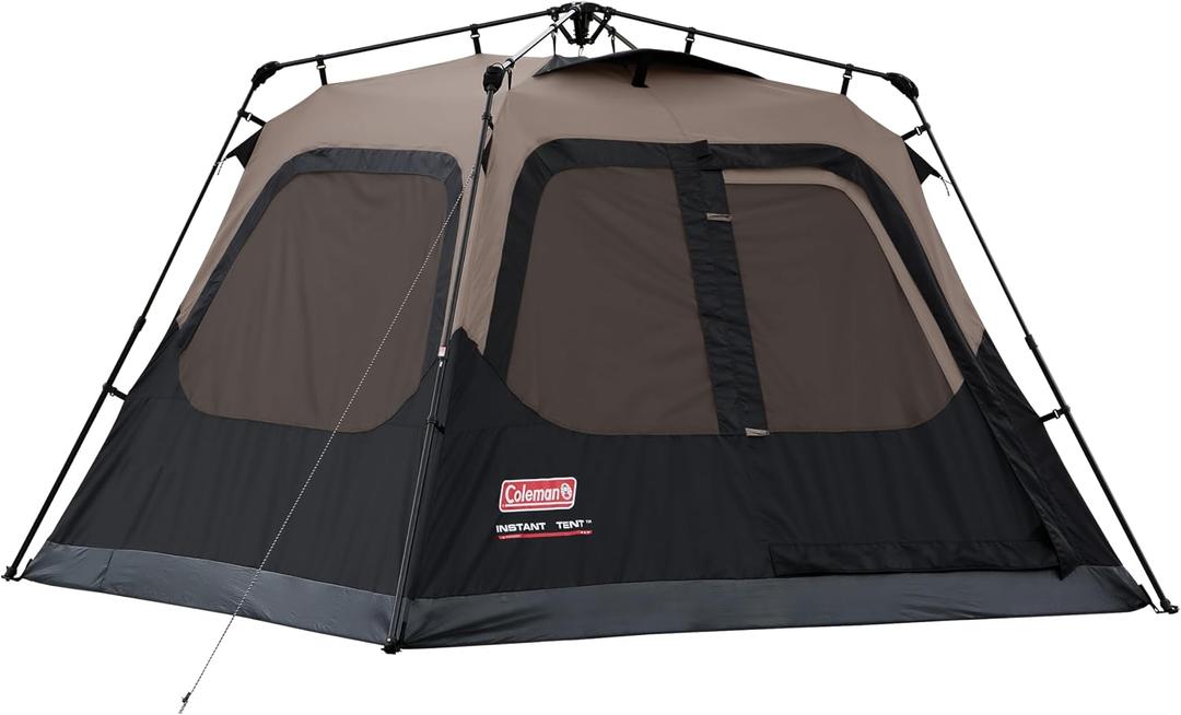 Coleman 4 Person Instant Camping Tent with 1-Minute Setup, Large Family Tent with Pre-Attached Poles, Air Vent, & Carry Bag, Sets Up in About 60 Seconds