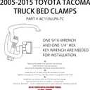 Set of 6 Truck Bed Clamps for Truck Topper/Cap/Camper Shell Compatible with Toyota 2nd Gen Tacoma 2005-2015 Bed Rail System