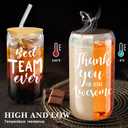 6 Set Employee Appreciation Gifts Glass Cups Bulk Thank You Gifts for Team Coworkers Staff Teachers and Nurses 16 oz Can Shaped Glass Cups with Bamboo Lids and Straws(Grateful Style)