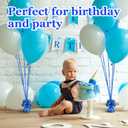 Yunsailing 24 Pcs Heavy Balloon Weights Metallic Anchor, 0.33 lb (5.3 oz) Each Table Weight and 1 Roll Iridescent Ribbon for Outdoor Wedding, Graduation, Birthday Party Decorations(Blue)