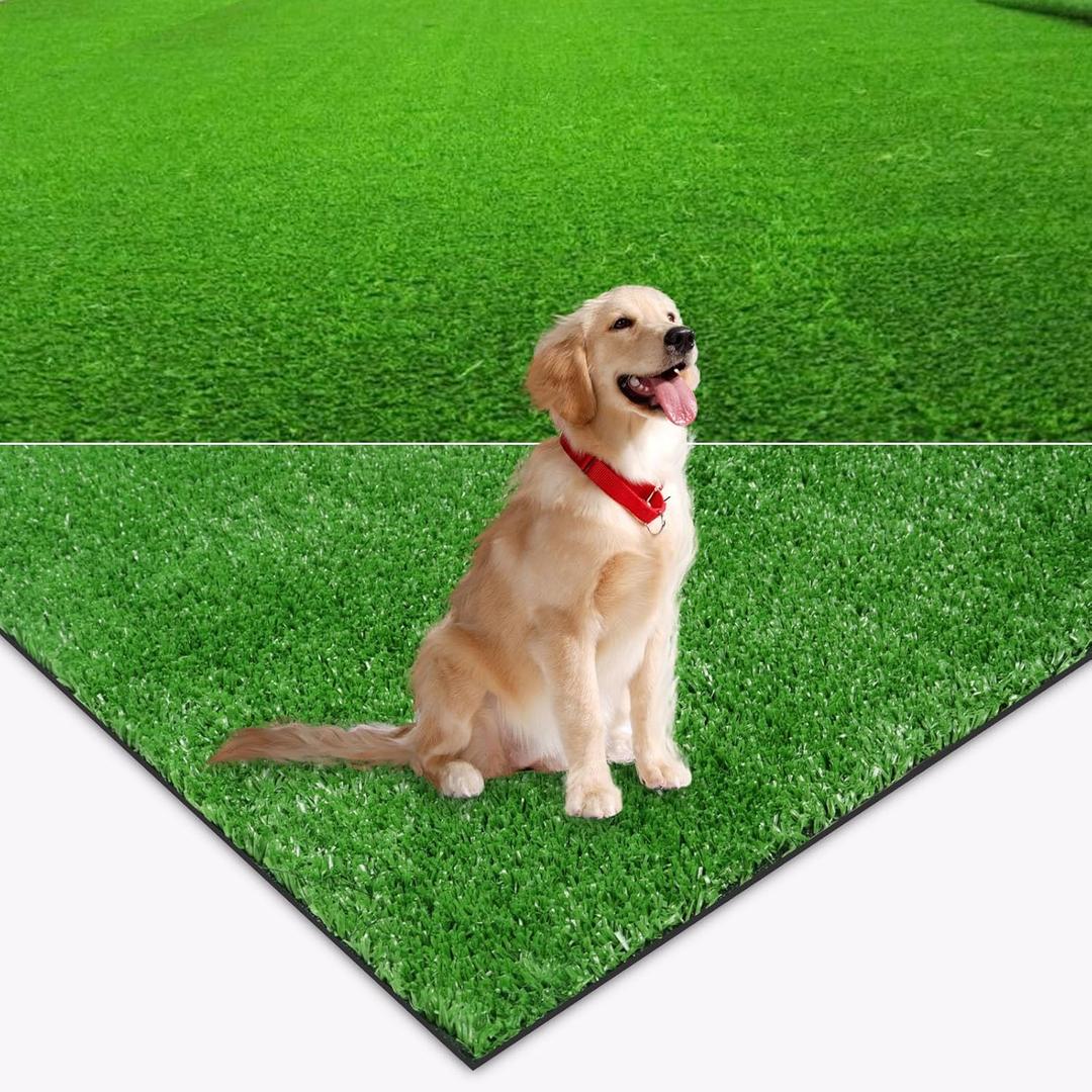 AYOHA Artificial Grass Turf 4FTx6FT, Fake Faux Grass Turf with Drainage Holes, 10MM Synthetic Grass Mat for Patio Backyard Garden Lawn Landscape Balcony Decor