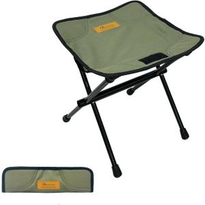 MOON LENCE Collapsible Stool, Compact Aluminum Folding Stool with Storage Bag, Lightweight Camping Stool Small Portable Seat for Camping, Hiking, Fishing, Gardening (Green)
