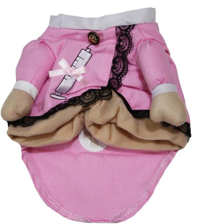 Petitebella Pink Nurse Puppy Dog Costume (S)