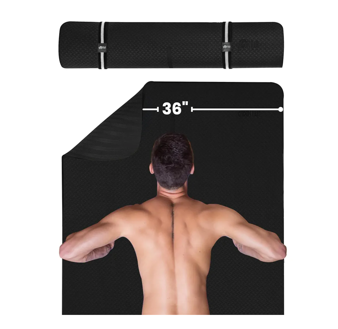 Extra Wide Yoga Mat for Men Women (72"L x 36"W) Non Slip Fitness & Exercise Mat with Alignment Marks for Yoga, Pilates, Floor Workouts