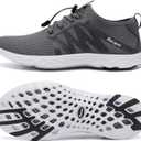 Racqua Mens Water Shoes Swim Quick Drying Pool Lightweight Shoes Walking Aqua Shoes for Beach or Water Sport Grey Size 10.5